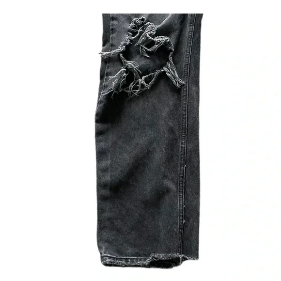 BDG Urban Outfitters High Rise Distressed Relaxed Straight Black Jeans Womens 28 - Picture 12 of 13